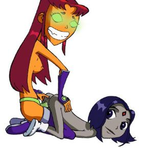 tube8 Teen Titans Raven And Starfire Famous Toons Facial